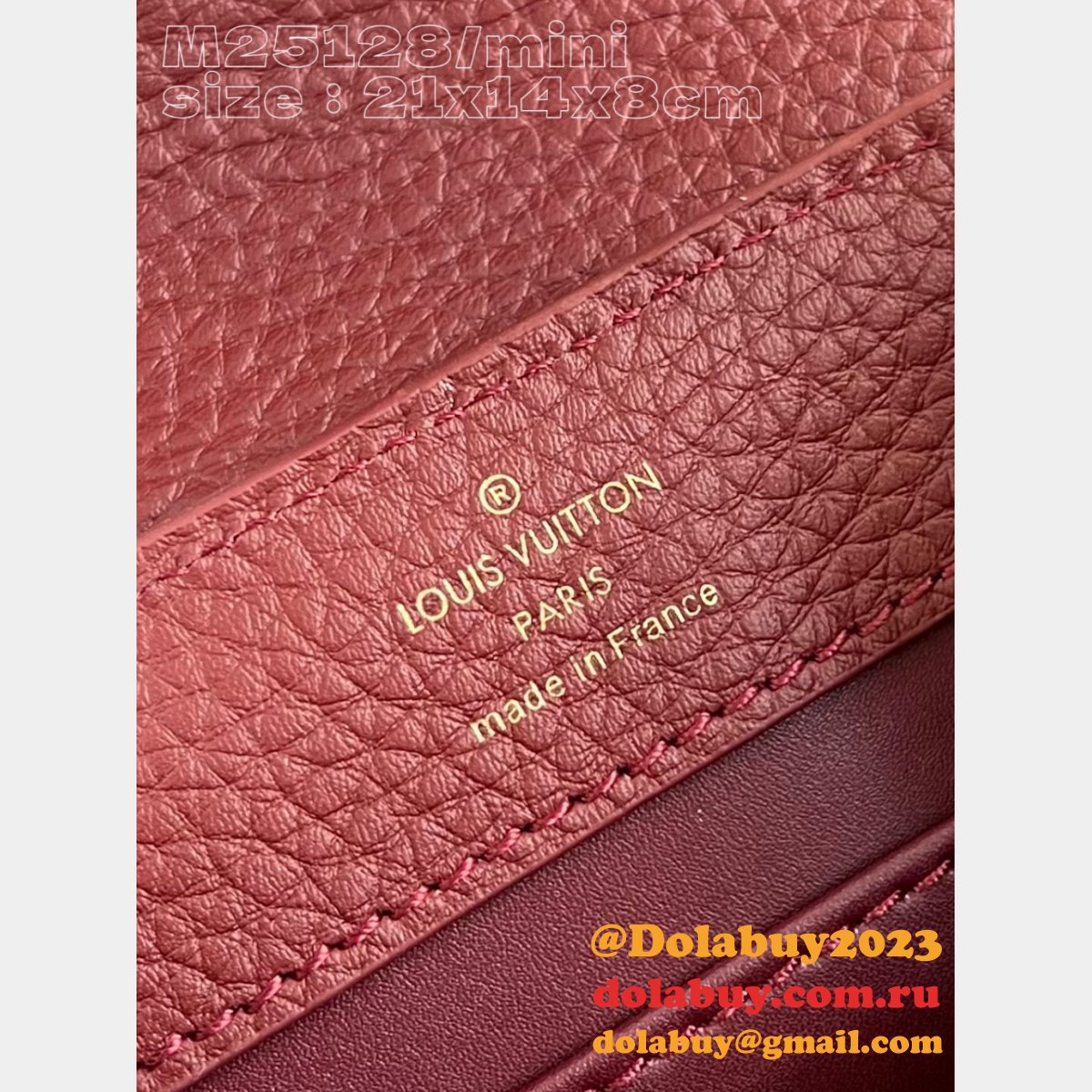 Capucines 1:1 Mirror M25128 Purple-Red Louis Vuitton Fake Handbag