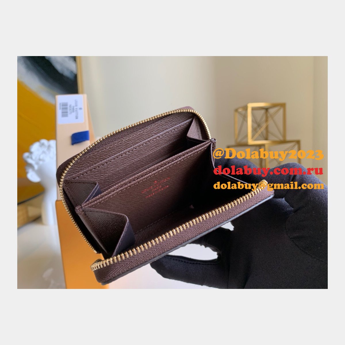 Louis Vuitton Wholesale N63070 Zippy Coin Purse Damier Ebene