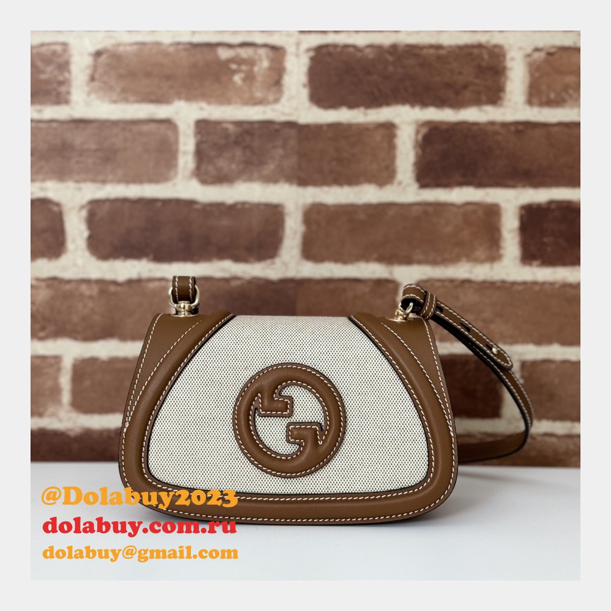 Gucci Blondie Knockoff 815700 Shoulder Natural Canvas Bag