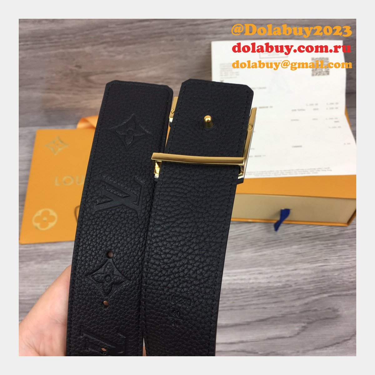 Dolabuy 2023 Louis Vuitton High Quality Replica Belts Black