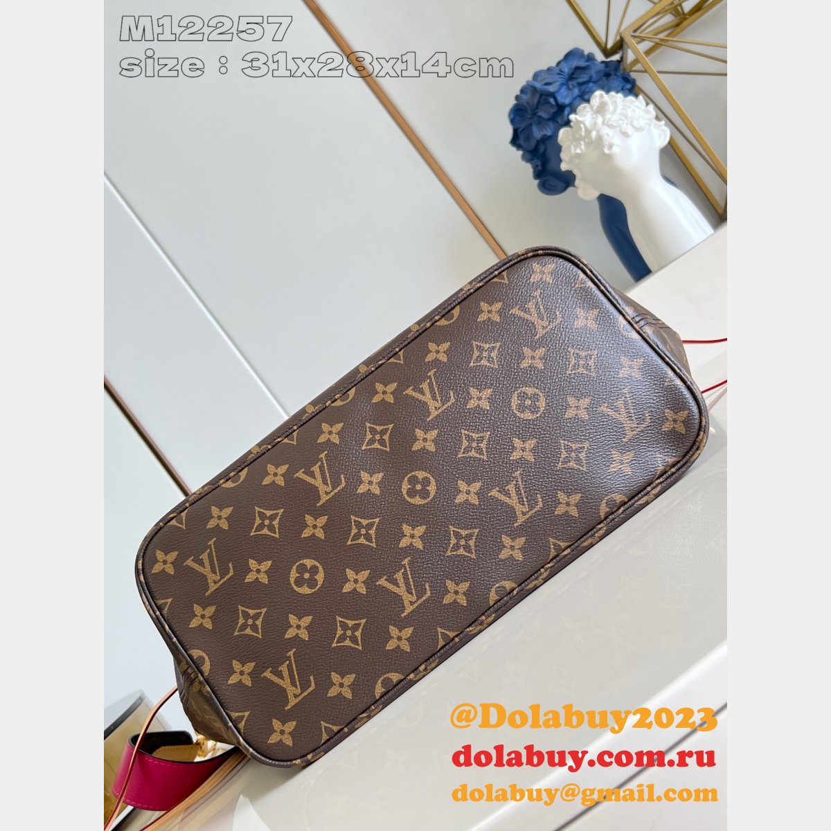 Replica Louis Vuitton Bolsa Neverfull Bandoulière Inside M12257/M12096 Bag