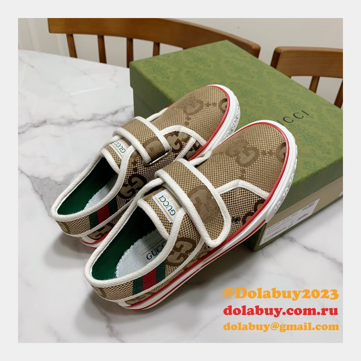 G*u*i high quality replica gu7 1977 canvas perfect shoes