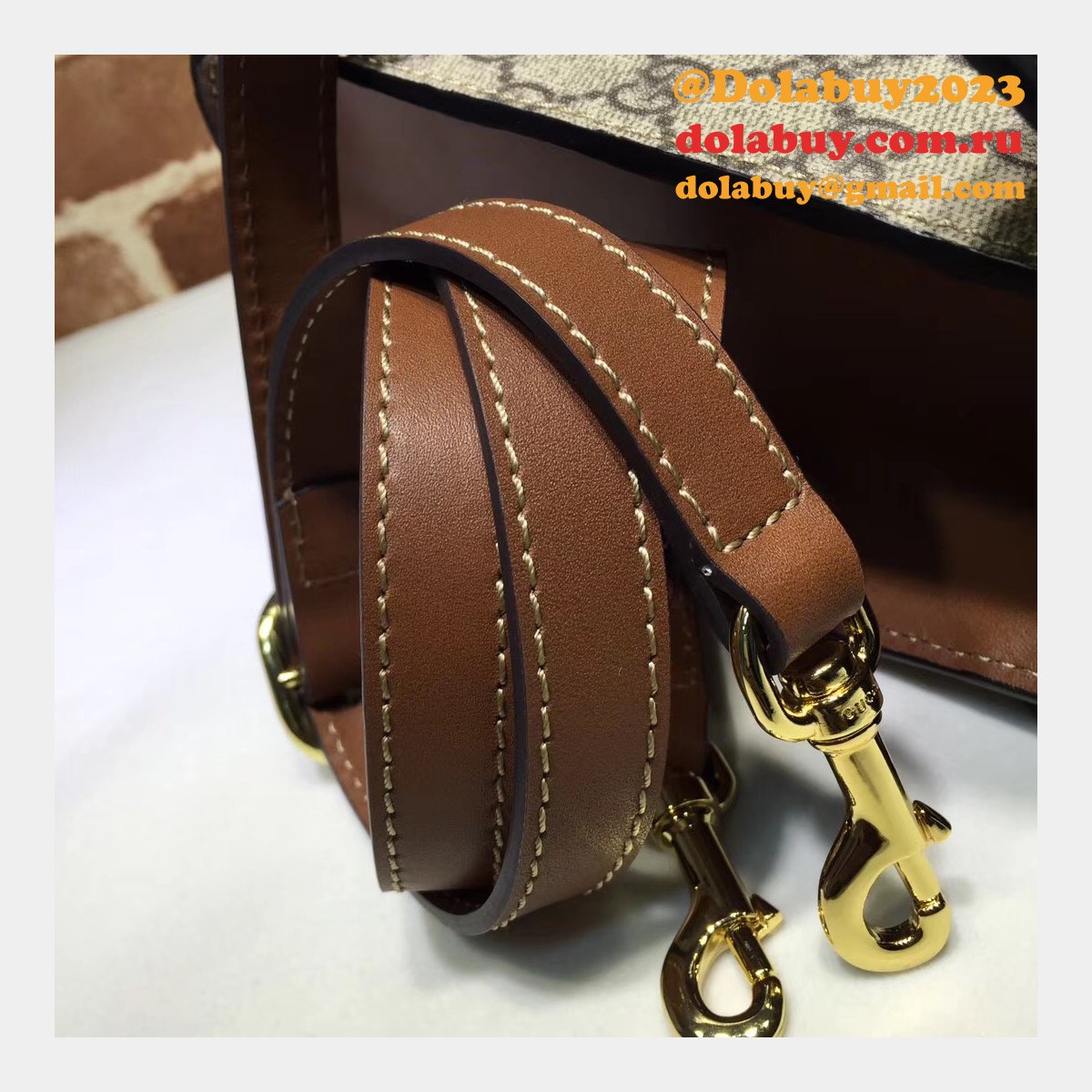 Gucci Replica 453188 GG Supreme Padlock Small Top Handle Bag