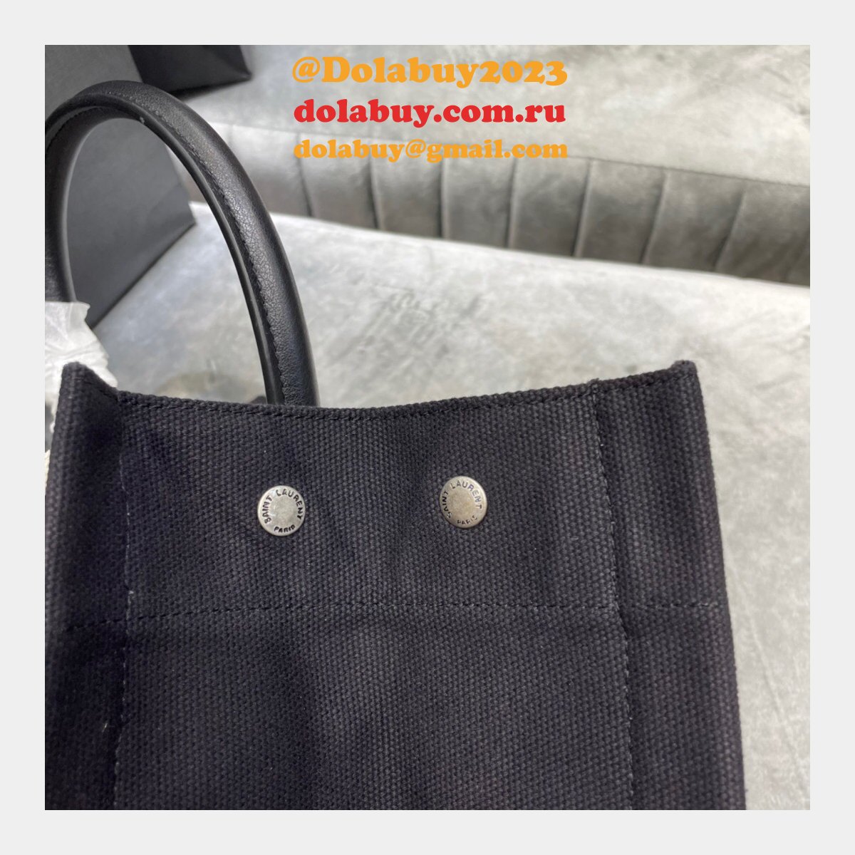 Cheap Replica Saint Laurent Rive Gauche Shopping 631682 Bag In Linen and Cotton