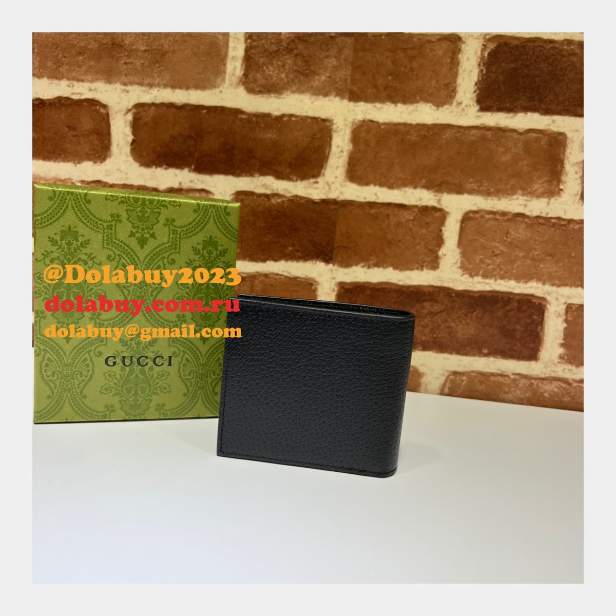 Gucci Fake 708554/700464 wallet Folio Horsebit black Designer Bag