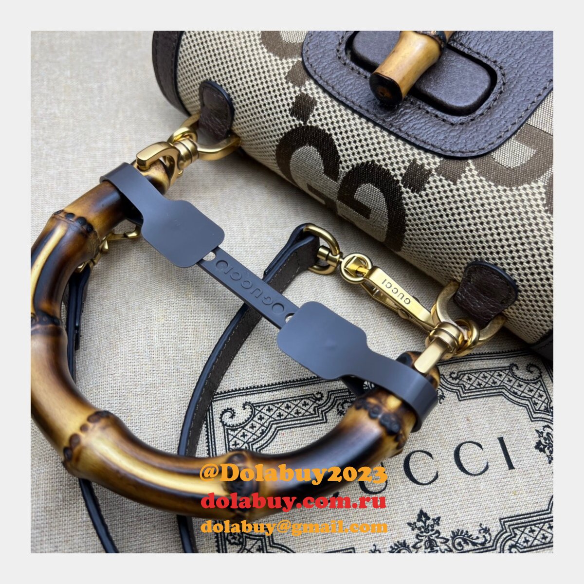 Buy Gucci Knockoffs Small 675797 jumbo GG bag with bamboo
