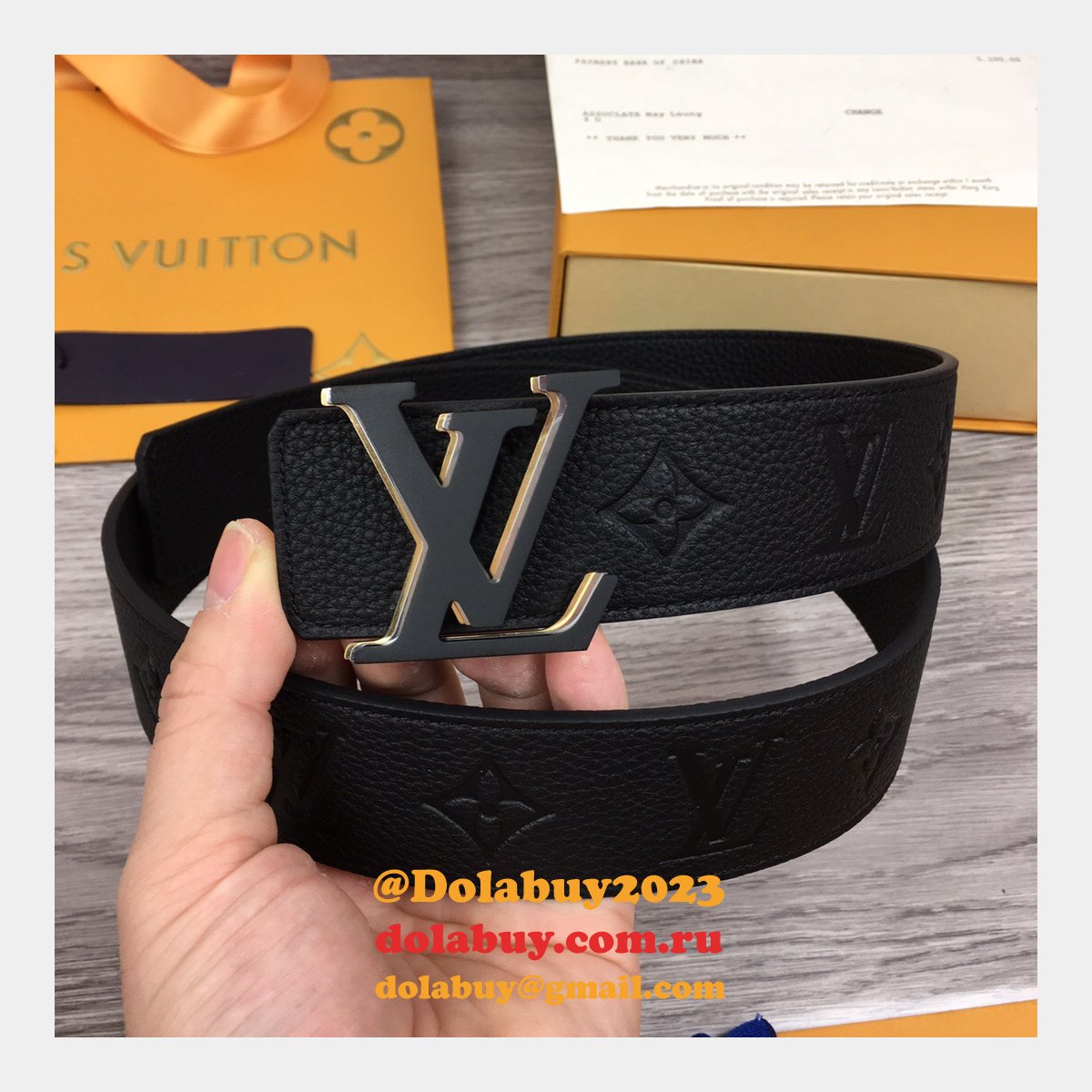 Dolabuy 2023 Louis Vuitton High Quality Replica Belts Black