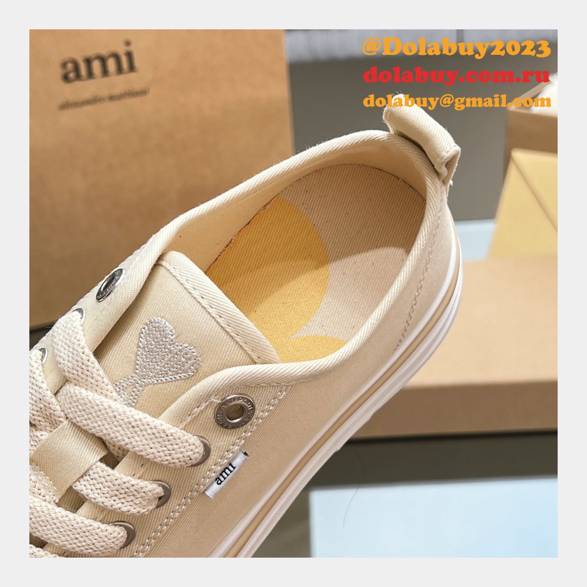 Ami Paris High Quality Platform Tpu Canvas Replica Shoes