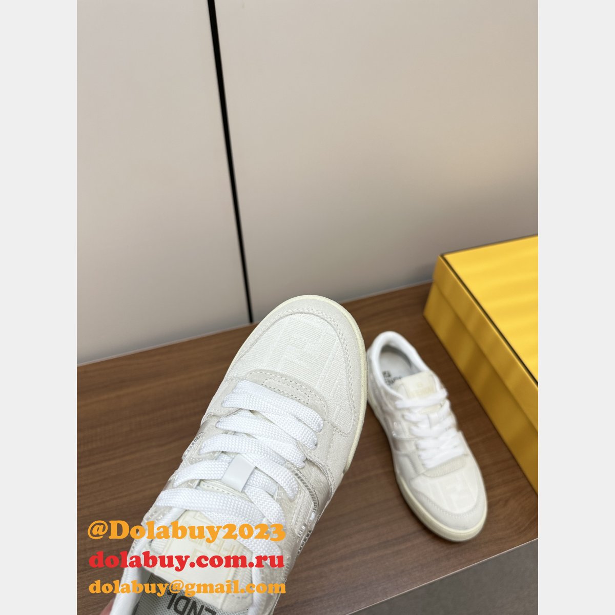 Fendi Match Leather Sneakers