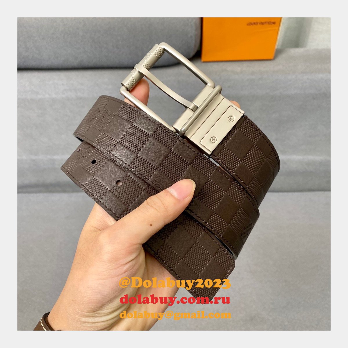 Louis Vuittons Knockoff Damier 40mm Infini Belts