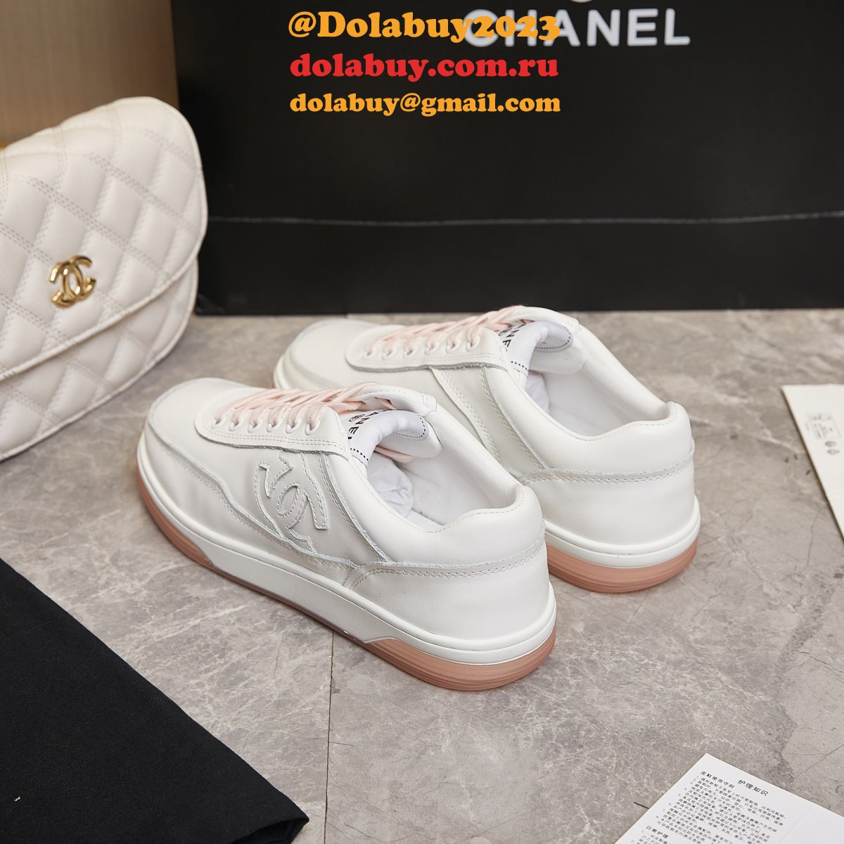 1:1 Mirror chane women Calf leather sneaker