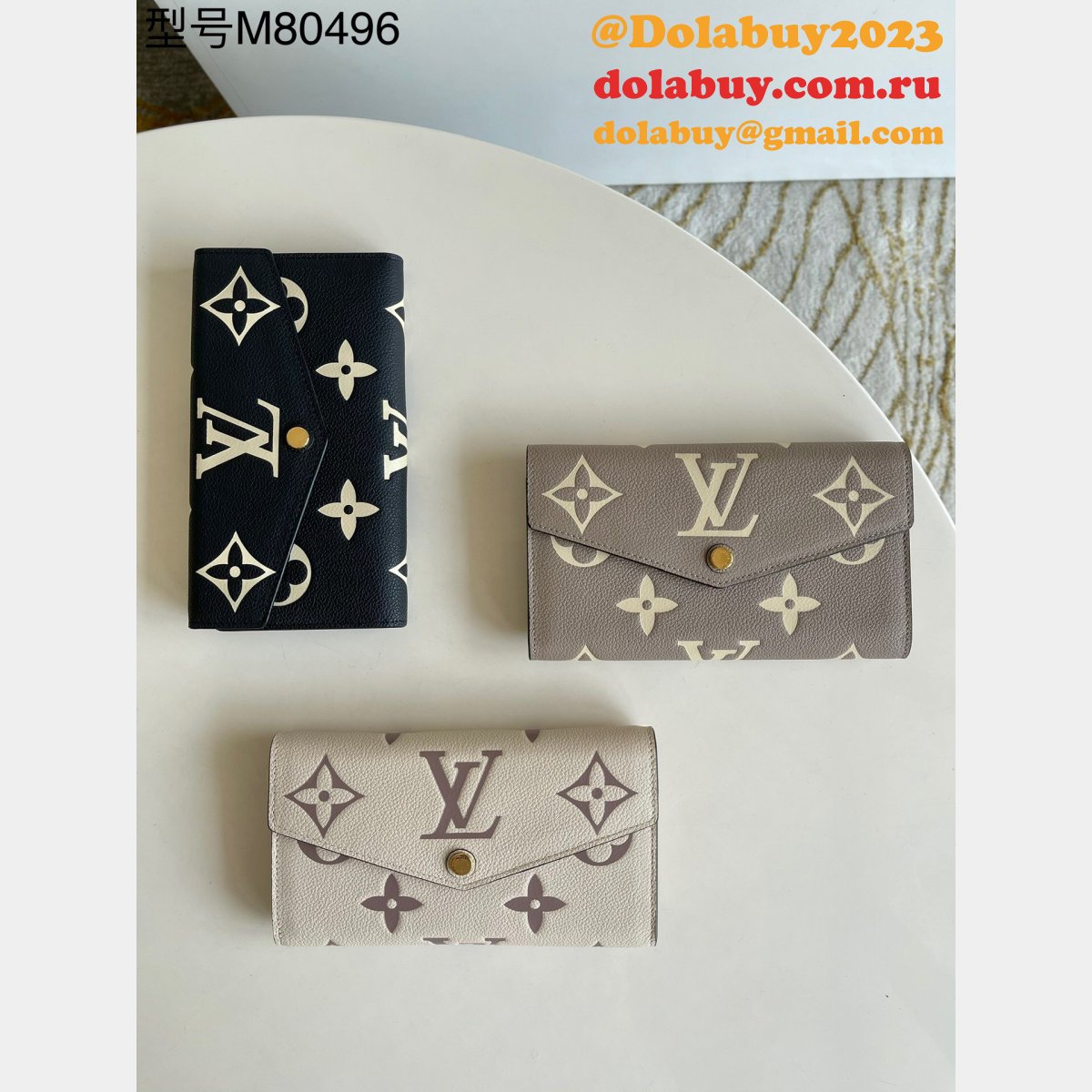 Dolabuy M80496 Louis Vuitton Replica Designer Sarah Wallet Bicolor Monogram Empreinte Leather Bags
