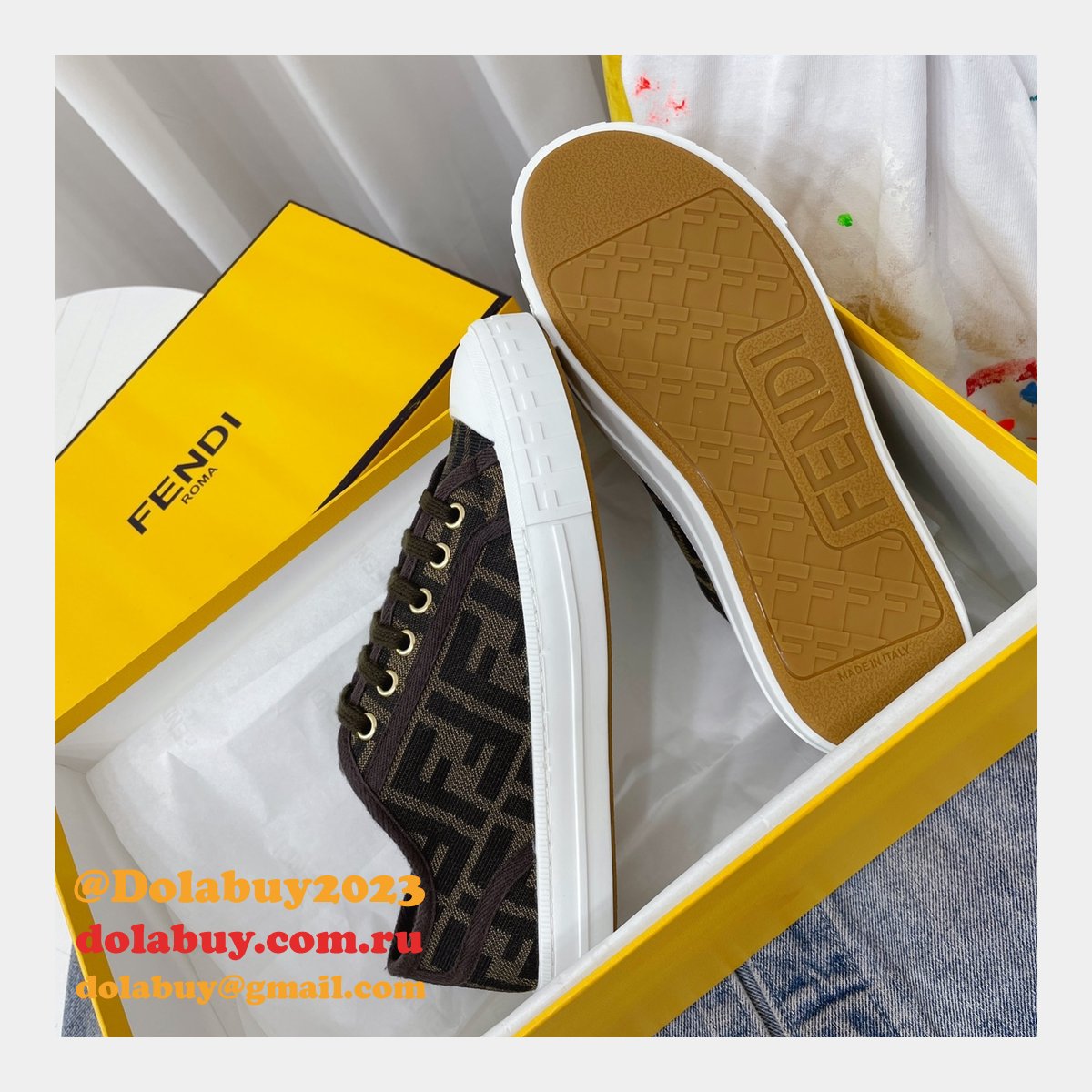 1:1 Fake Domino Fendi Shoes Website to Get Replica Sneakers