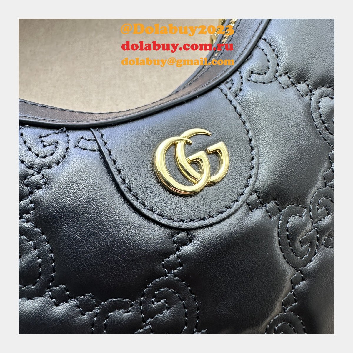 G*u*i 1:1 mirror 739736 gg matelassé designer black/pink bag