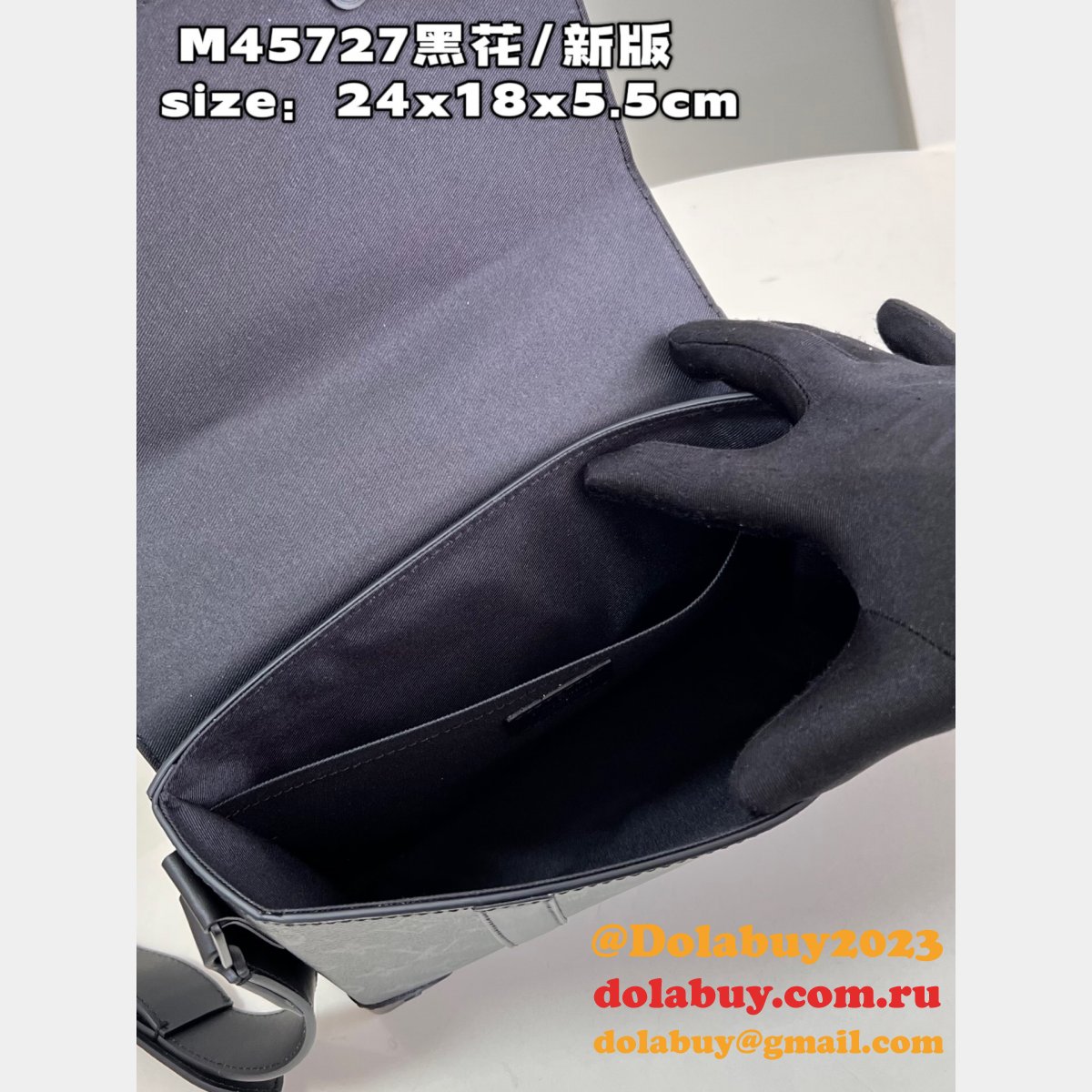 7 Star Louis Vuitton Fake Trunk Messenger Monogram Eclipse Canvas M45727 Grey