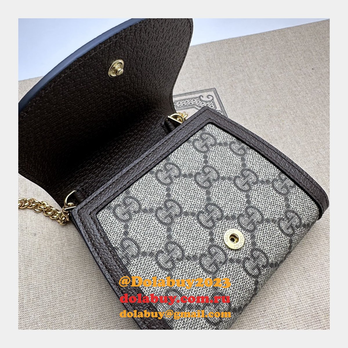 designer G*u*i replica 725219 blondie chain wallet uk bag