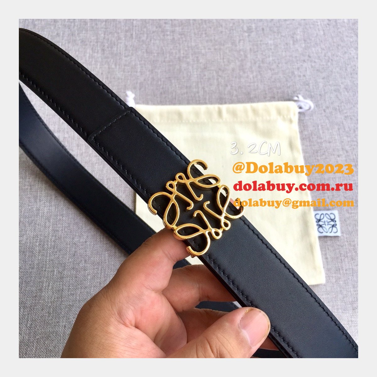 Loewe Top Quality Fashion Anagram 3.2CM Width Replicas Belts