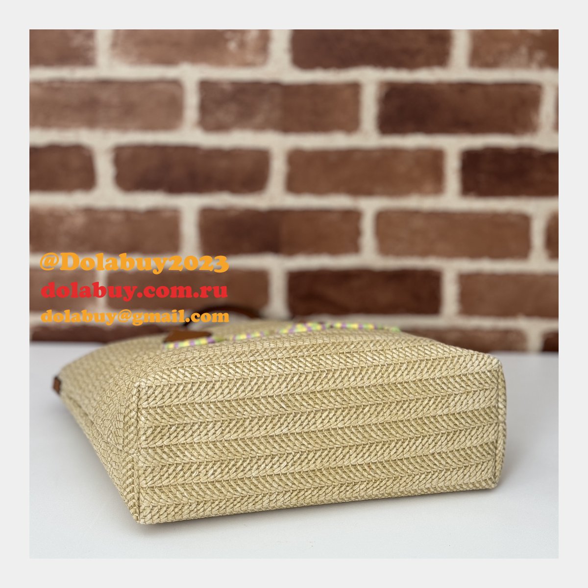 Gucci Replica 779671 Tote Women Straw-effect Natural Straw Effect Raffia