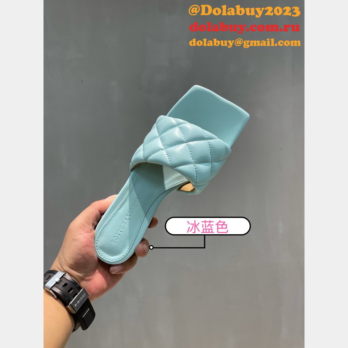 1:1 Quality Bottega Venet Fake Diamond Flat Slippers Shoes