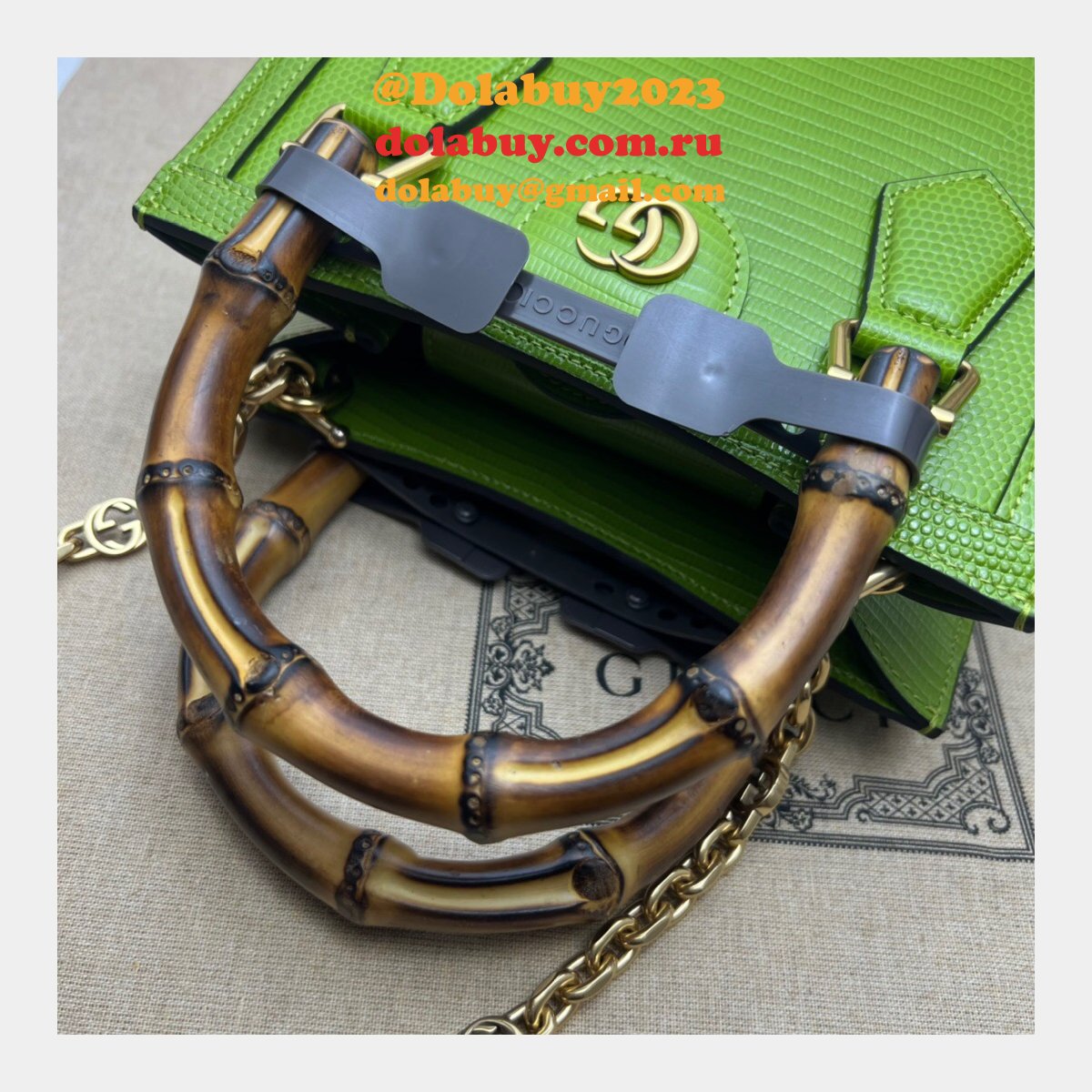 AAA Quality Replica Gucci Diana lizard 675800 bag