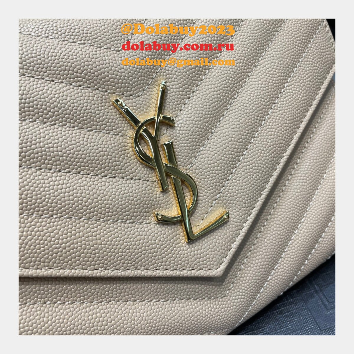 Buy Replica YSL Saint Laurent Monogram Clutch 617662 Quilted Grain