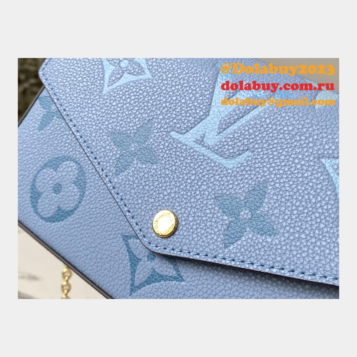 Louis Vuitton Félicie Pochette Monogram Empreinte M80498 Blue Bag