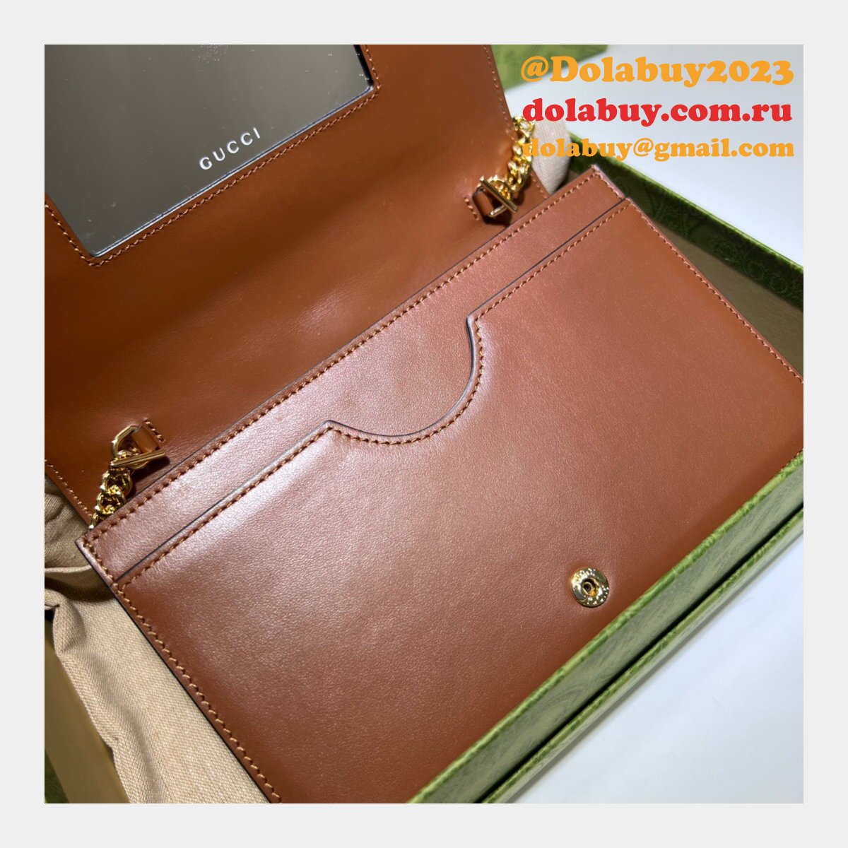 Gucci Our Replica Designer 723787 GG Matelassé Chain Wallet