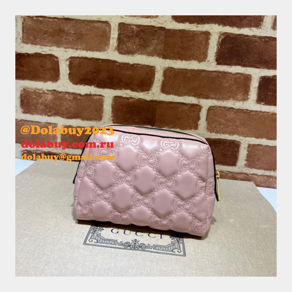 Designer Gucci GG Matelassé beauty 726047 case Bag