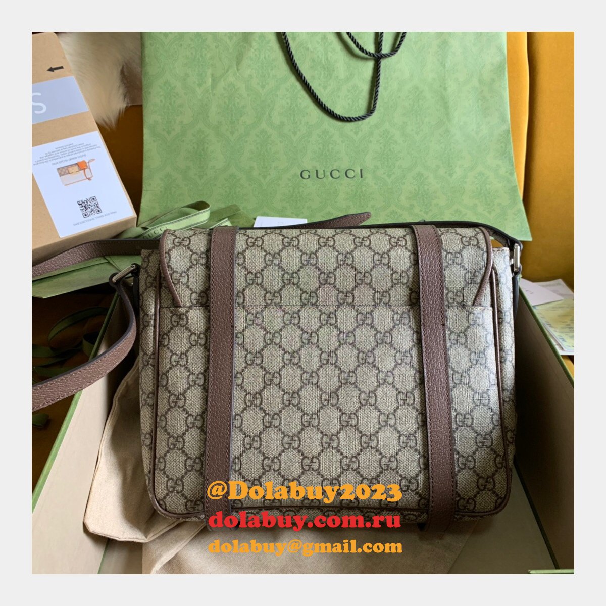 high quality G*u*i replica 658542 gg messenger bag in gg supreme