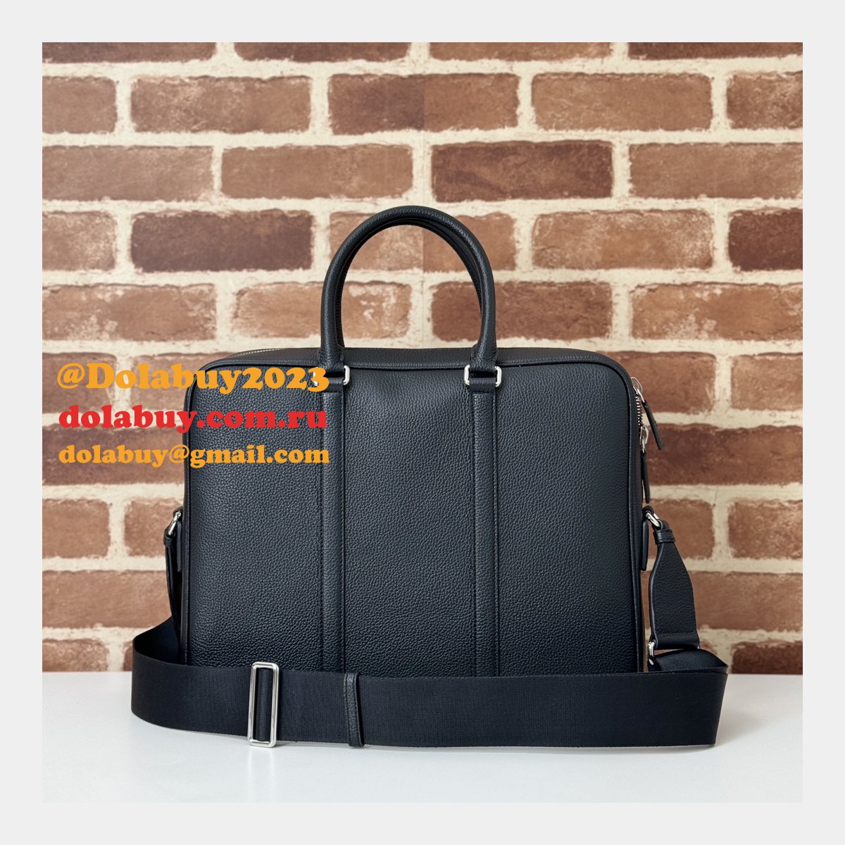Gucci Copy Business Mens Medium Briefcase Web Black 816757 Bag