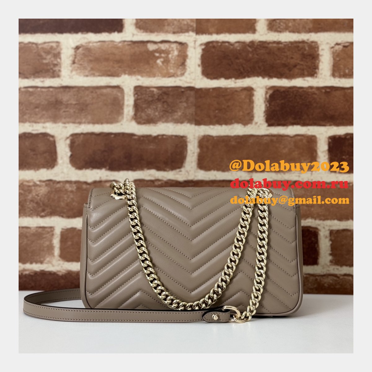 Gucci Designer GG Marmont 443497 Small Shoulder Fake Bag