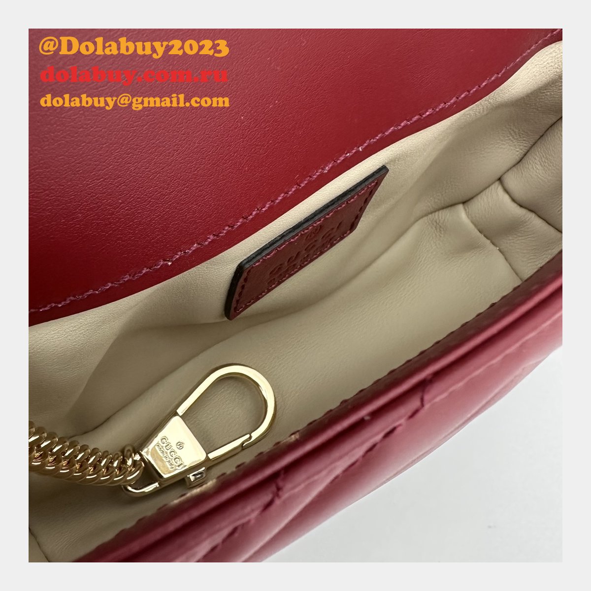 Gucci Replica Rosso Ancora GG Marmont Red Matelassé Chevron 476433/446744/443497 Bag