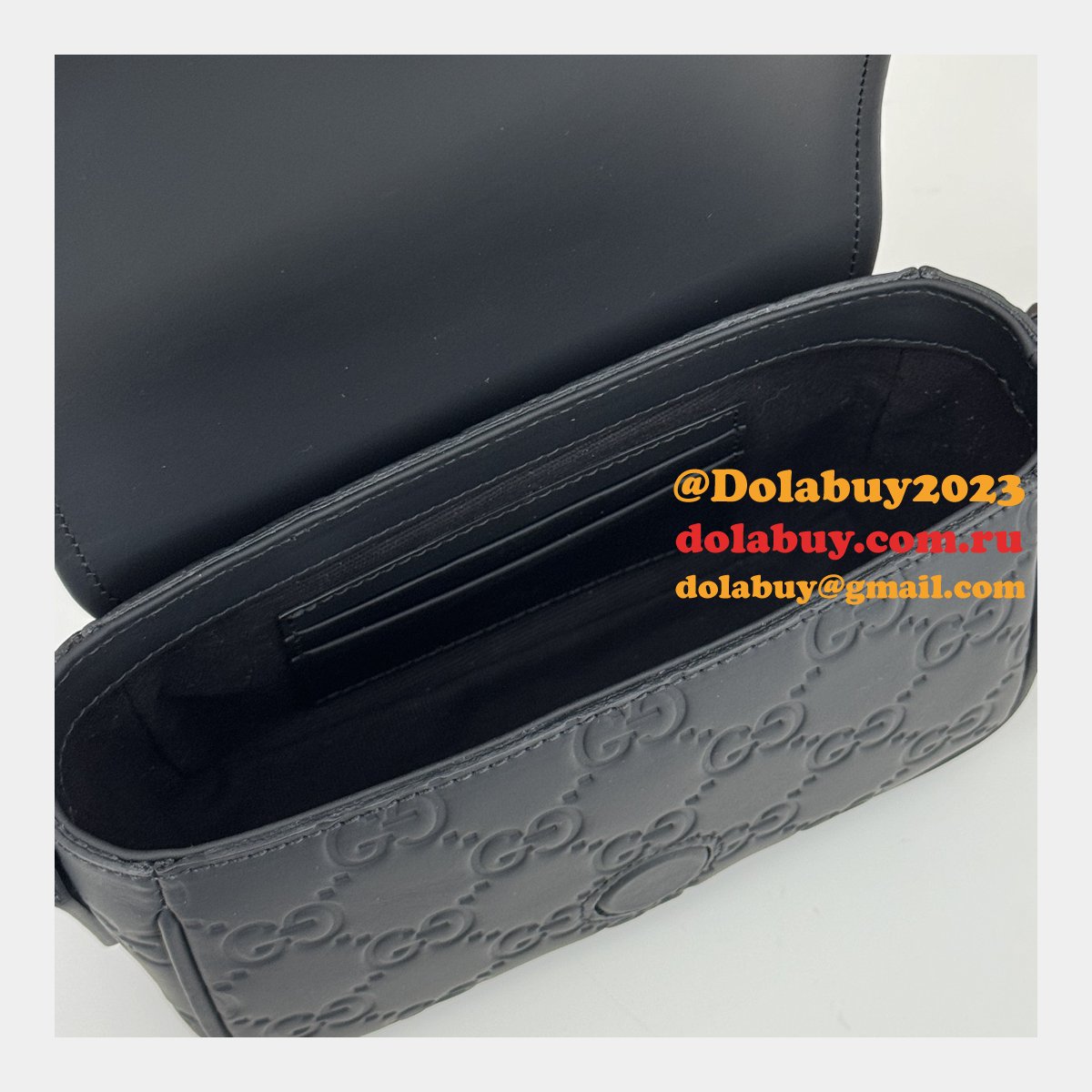 Designer Gucci GG Rubber-effect Super 794062 Black Knockoff Bag