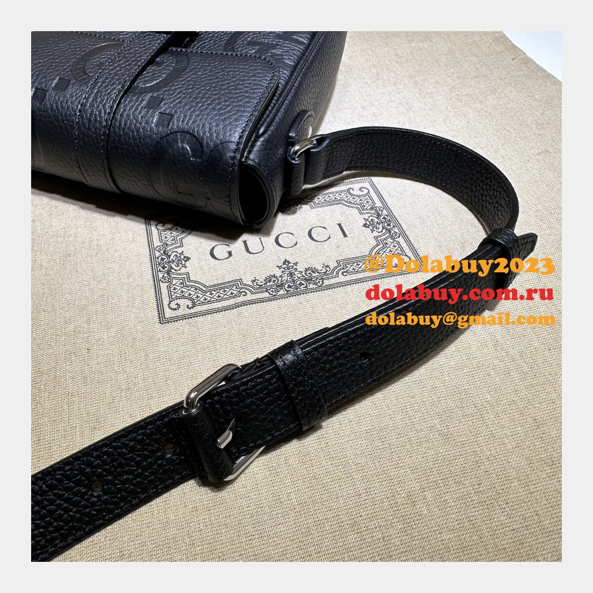 Jumbo GG 1:1 Mirror Messenger 760235 Gucci Replica Bag