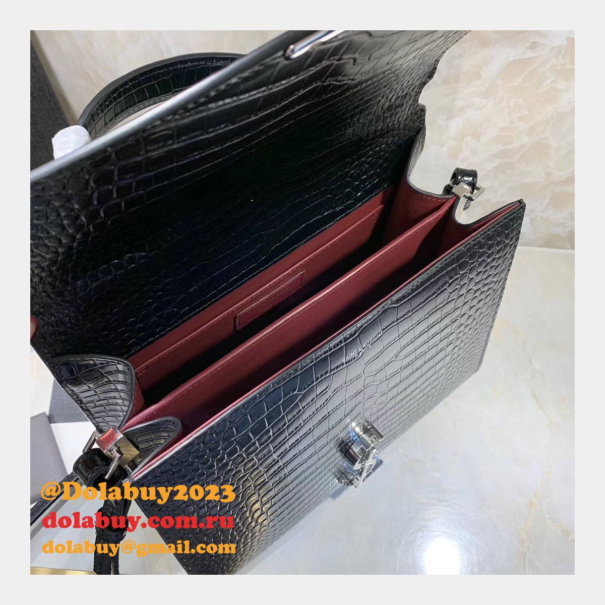 High Quality Replica YSL 578000 Cassandra Top Handle Black Bags