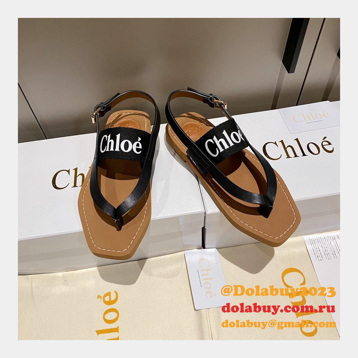 Designer Slippers Dupe AAAAA Replica Chloe Flip Flops