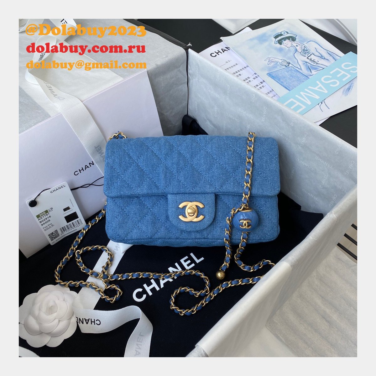 Designer Replica 20/17CM AS1787 Blue Bags Shop Replicas Store