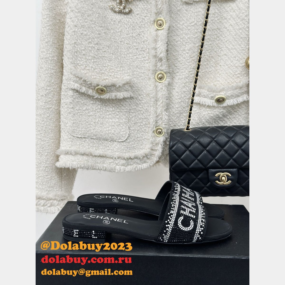 Slippers Heel Flat 6CM Replica Designer Shoes Online Store