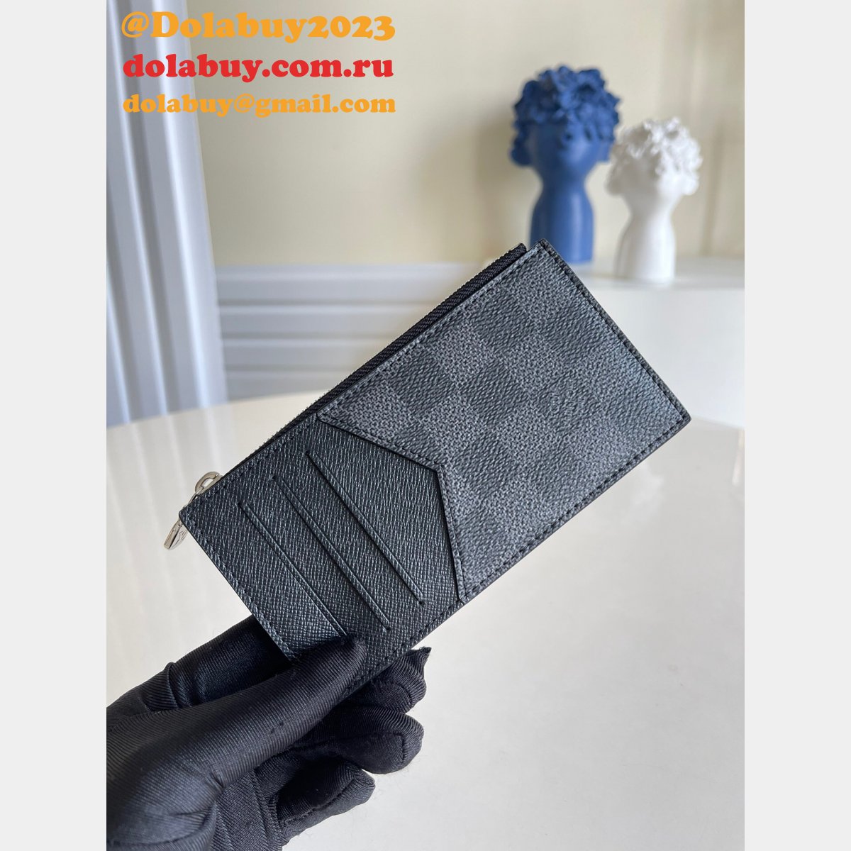 China Replica Louis Vuitton M64038 Coin Card Holder Damier Graphite Canvas