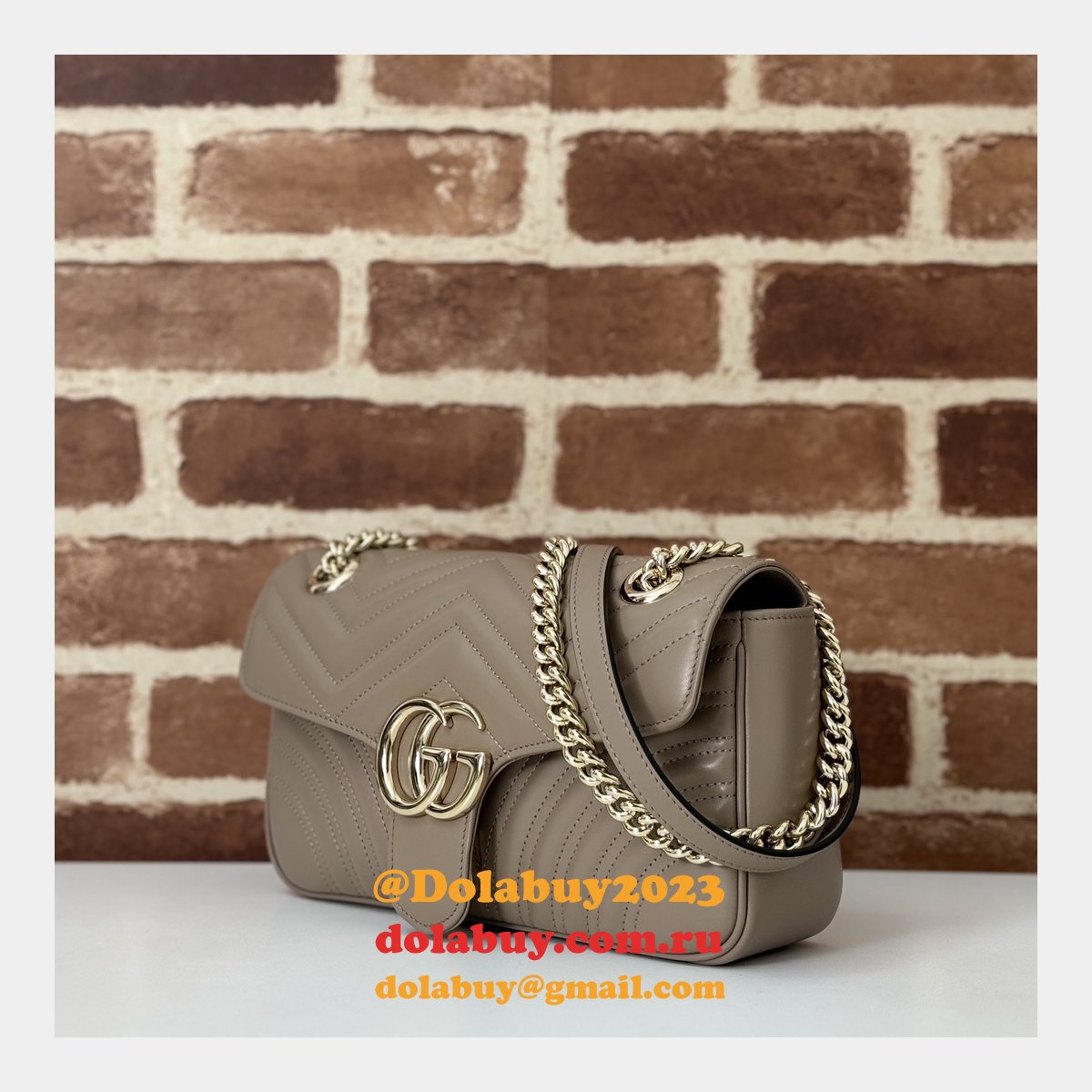 Gucci Designer GG Marmont 443497 Small Shoulder Fake Bag