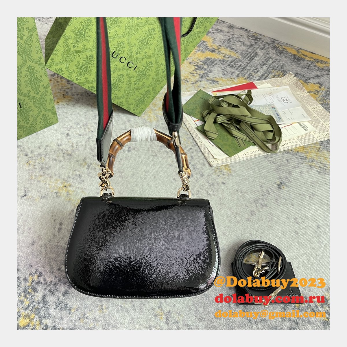 Top Quality Gucci Bamboo 1947 Small Top Handle Bag #675797