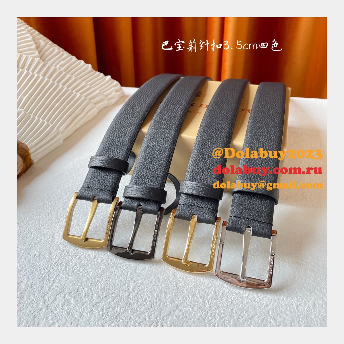 Cheap BURBERRY BELT 1:1 Mirror UK 35MM