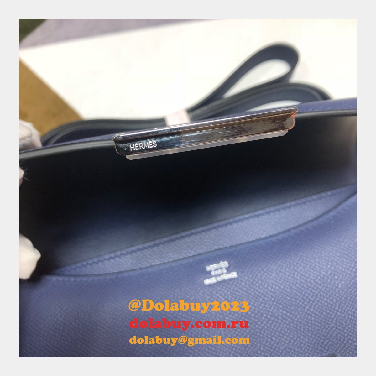 Hermes Constance Bag 23cm Epsom Leather dark blue