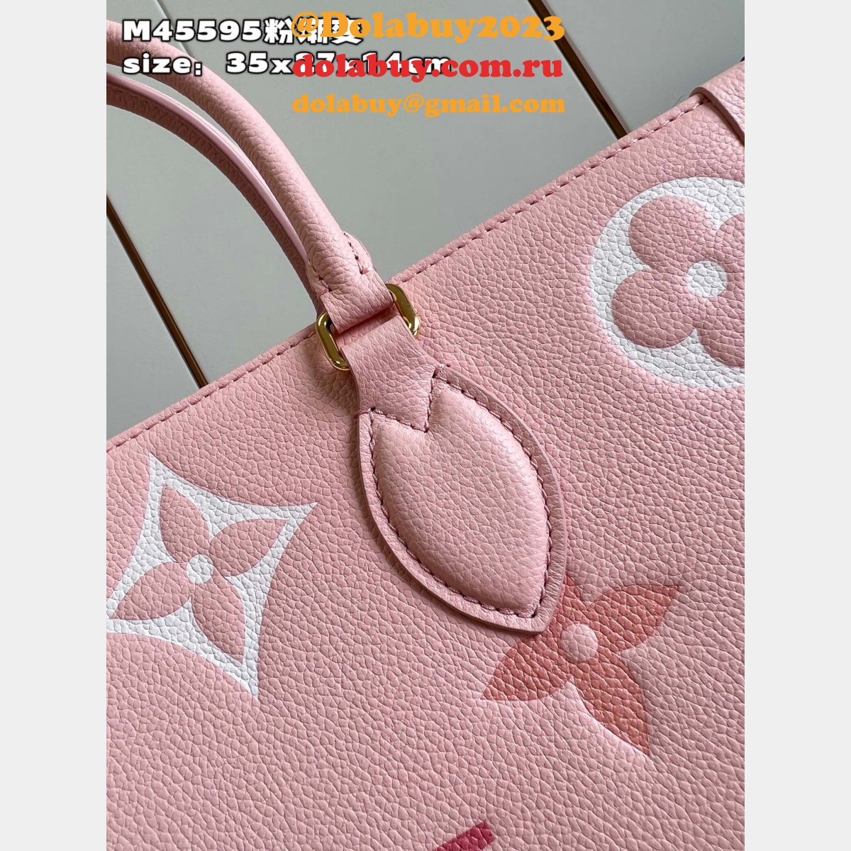 Onthego Louis Vuitton Luxury M45595 Monogram Embossed Replica Bag