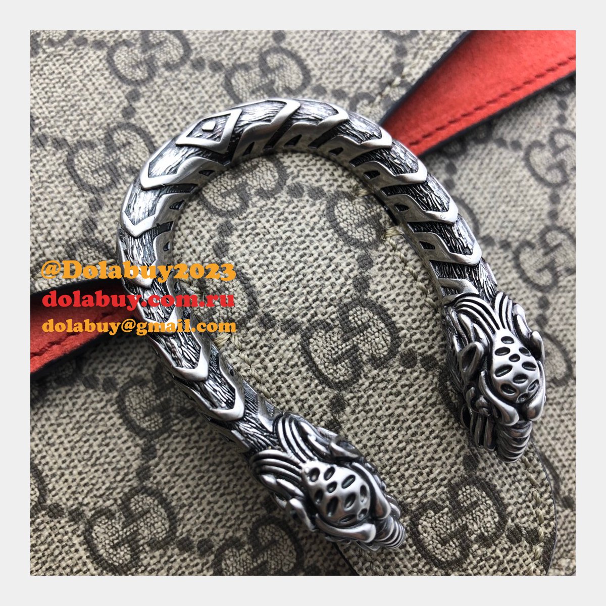 G*u*i replica dionysus gg supreme mini 421970 red fake bag