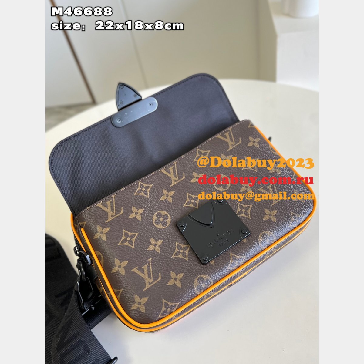 S-Lock Messenger Monogram Macassar M46688 Knockoff Louis Vuitton Bag