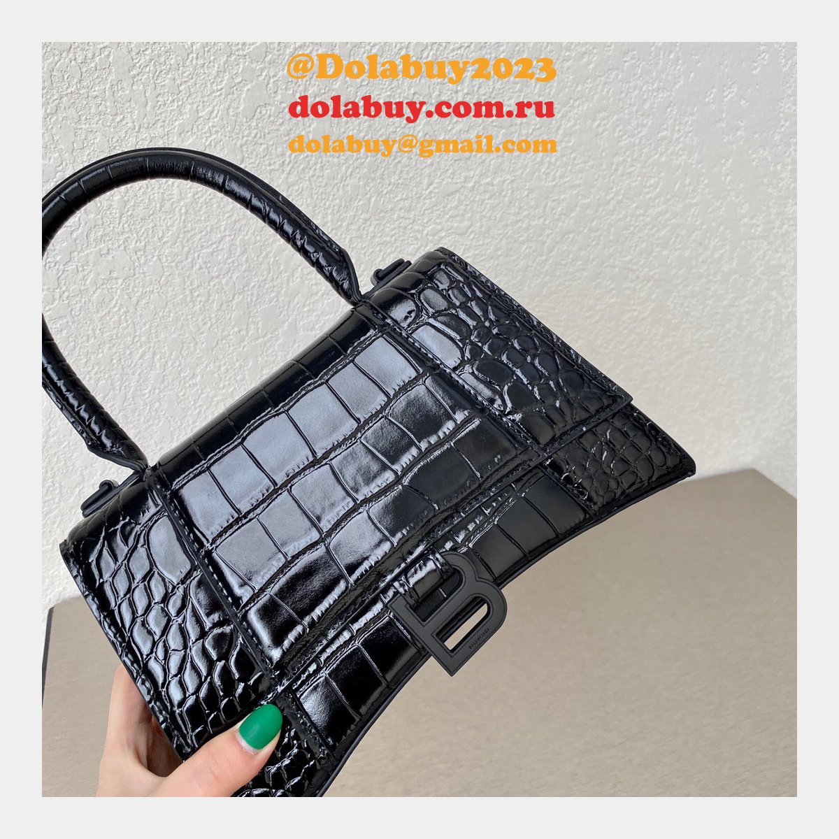 BEST BALENCIAGA KNOCK OFF CROCO HOURGLASS 19/23CM
