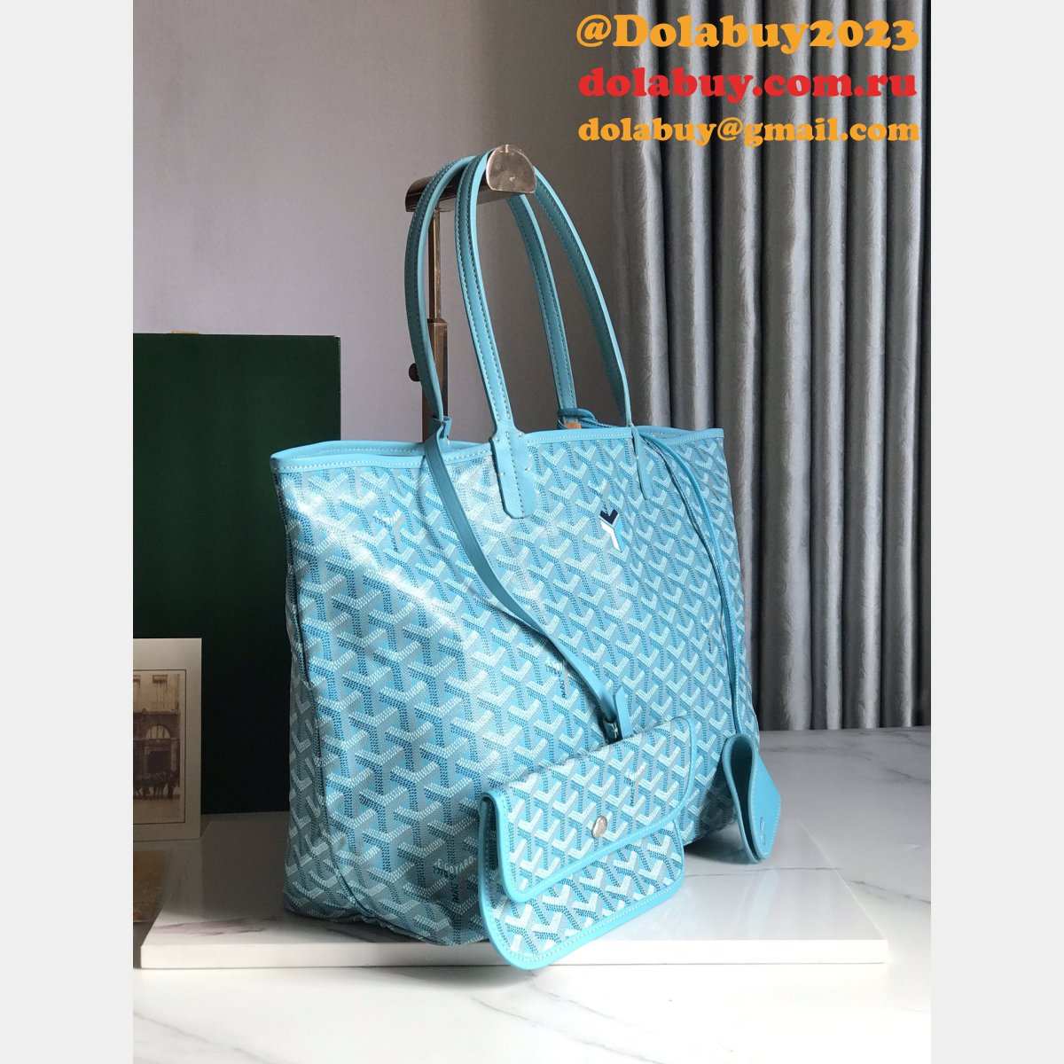 Luxury Goyard Saint Louis 020184/020144 PM/GM Blue Replica Bag