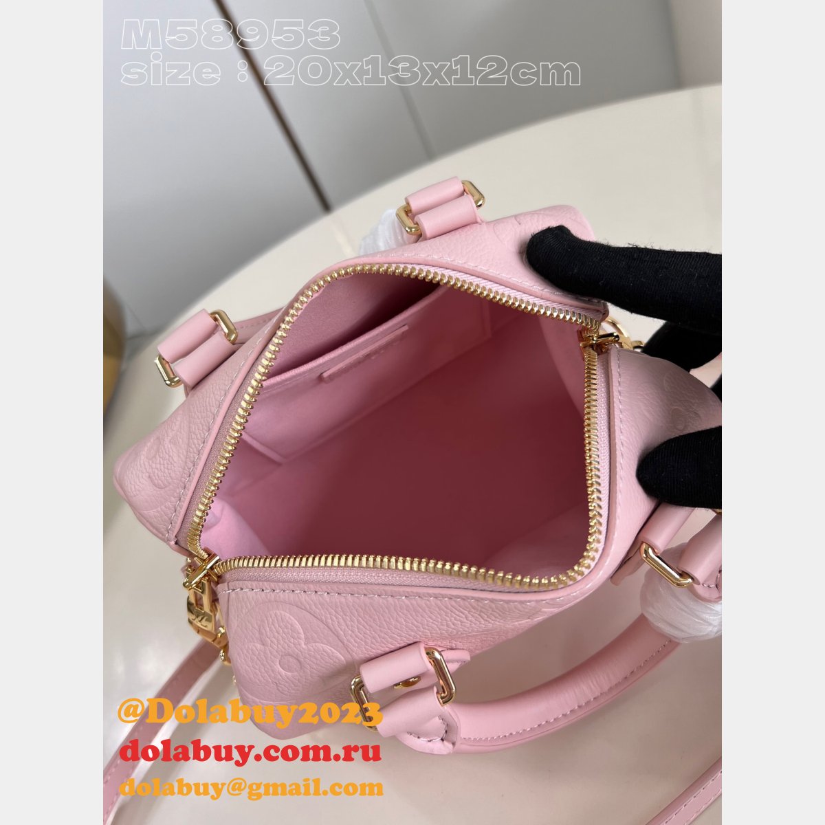 Perfect Pink M47136 Speedy Bandoulière 20 Replicas Louis Vuitton Bag