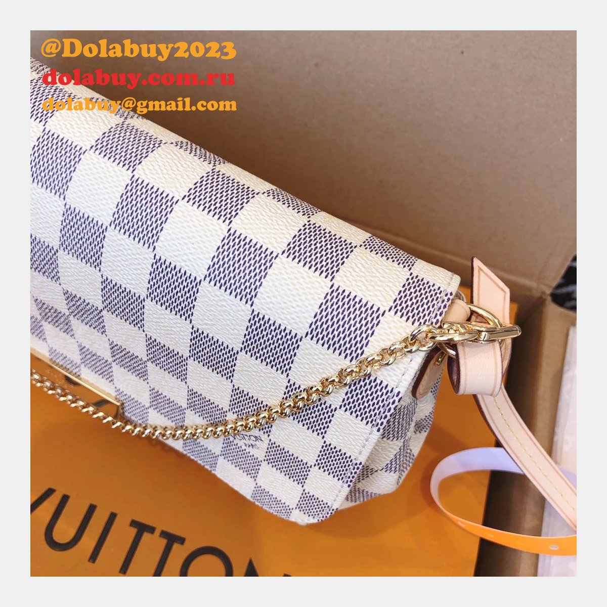 High Quality Louis Vuitton Damier Azur Canvas Favorite PM N41277
